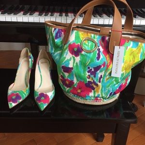 Size 7 Frances Valentine Floral Half d’Orsay Pump